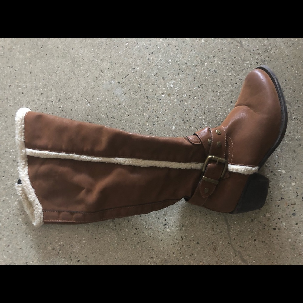 Brown Fur-Lined, Calf-length boots